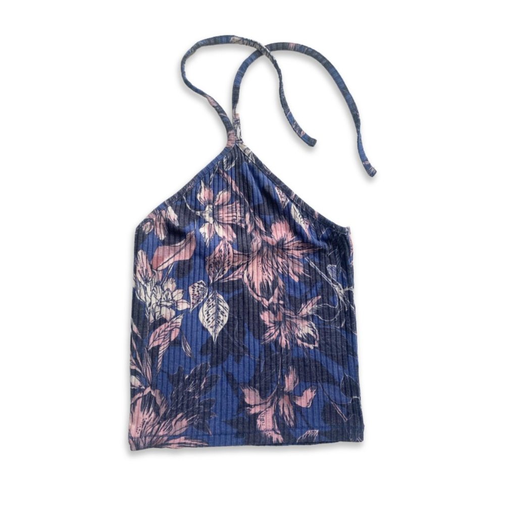 ME TO WE - 90's Purple floral halter top - Picture 3 of 4